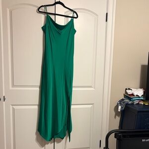 Express Asymmetrical Green Dress